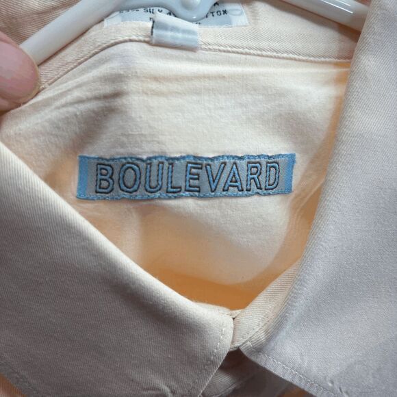 Vintage Boulevard Long Sleeve Dress Shirt Silk Linen Blend Mens Medium EUC - Picture 5 of 5